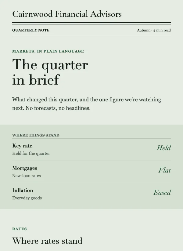 Quarterly Note - Advisory email template