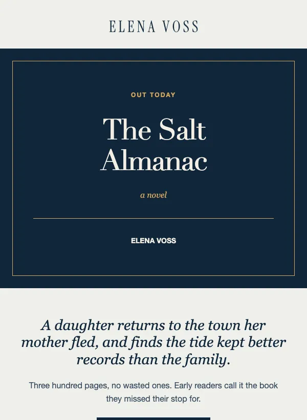 Book Launch - Editorial email template