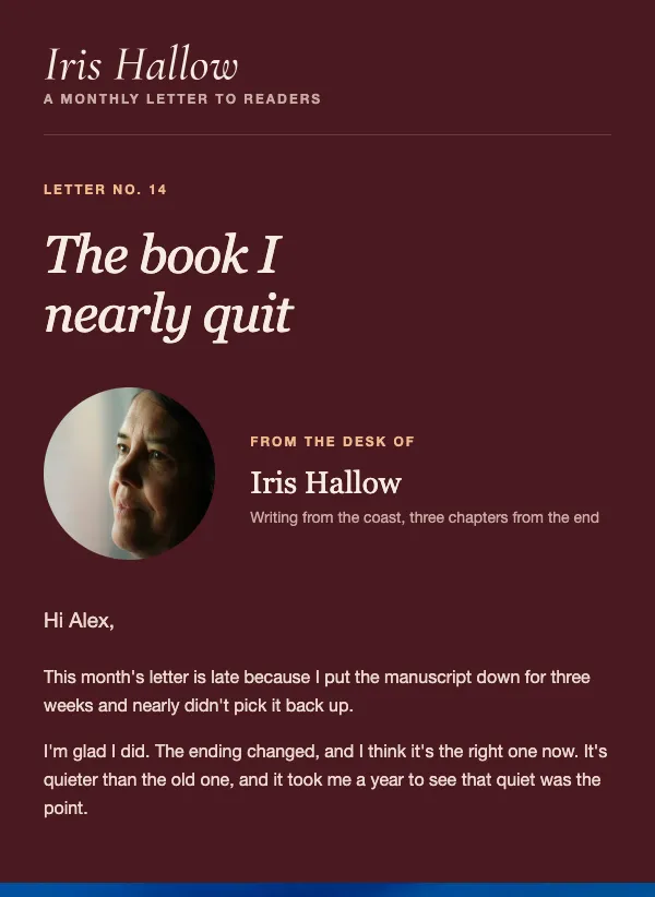 Author Letter - Oxblood email template