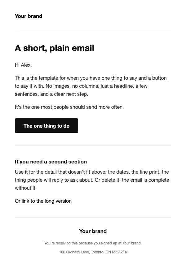 Basic - Plain email template