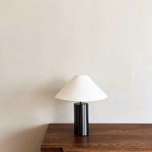A ceramic table lamp