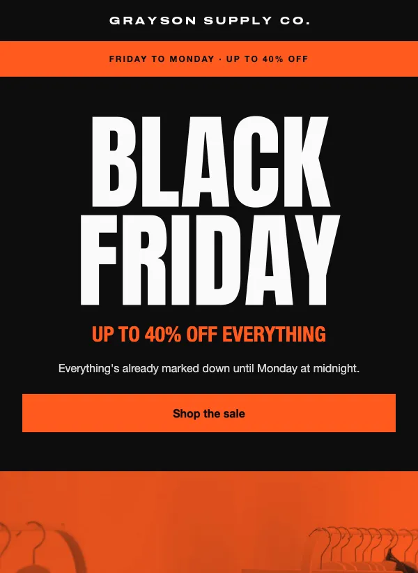 Black Friday - Category Grid email template