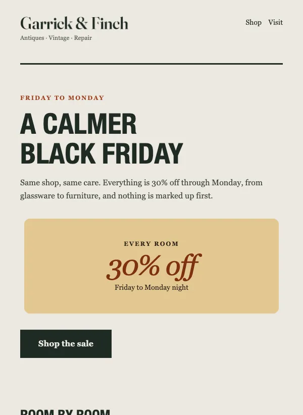 Black Friday - Heritage email template