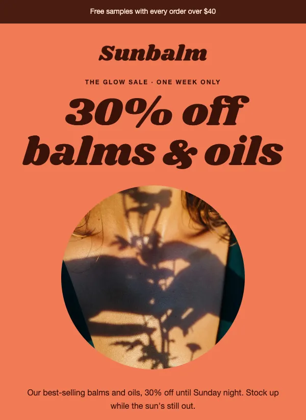Bodycare - The Glow Sale email template