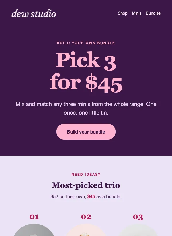 Bundle - Pick Three email template