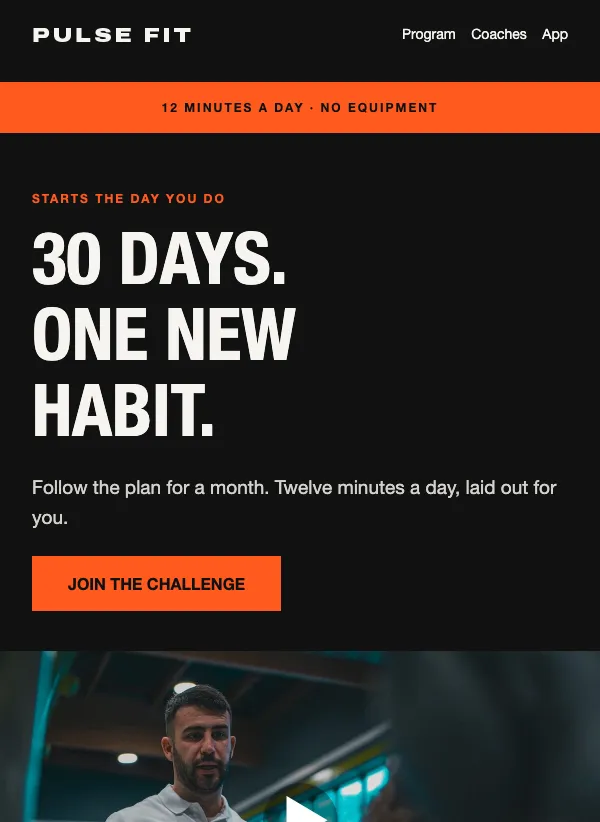 Challenge - Thirty Days email template