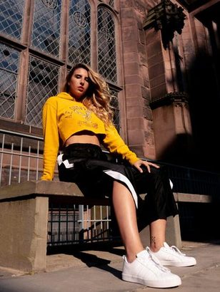 Yellow cropped hoodie