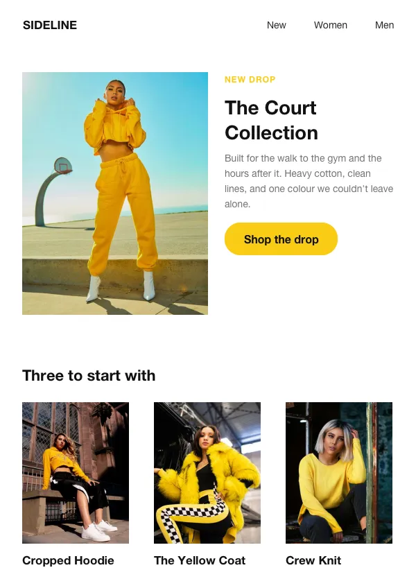 Streetwear Drop - Court email template