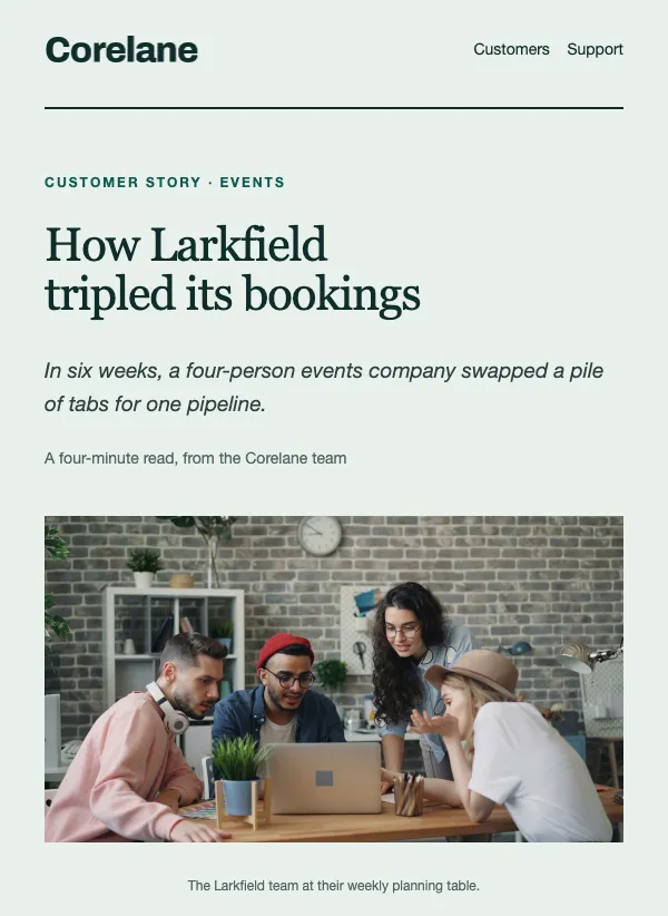 Case Study - Editorial email template