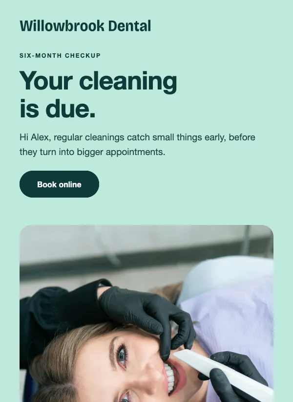 Appointment Recall - Dental email template