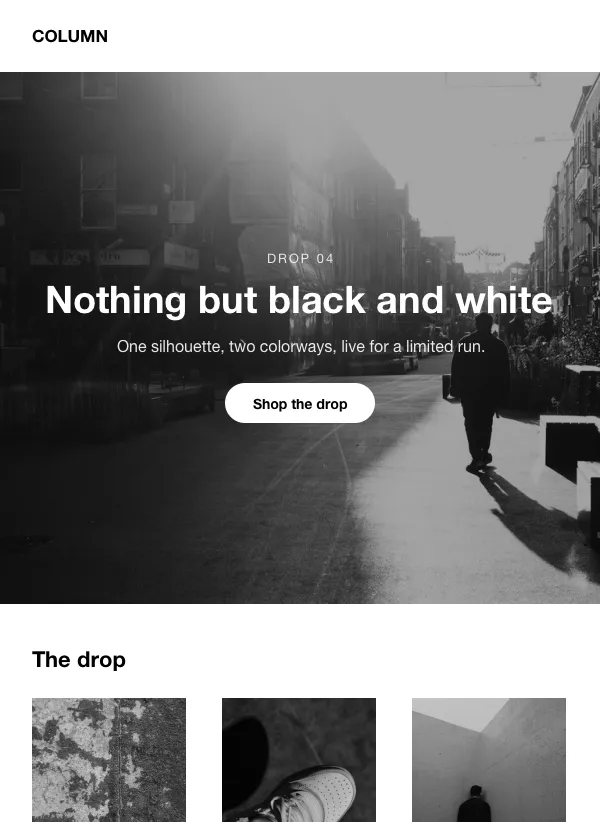 Drop - Monochrome email template