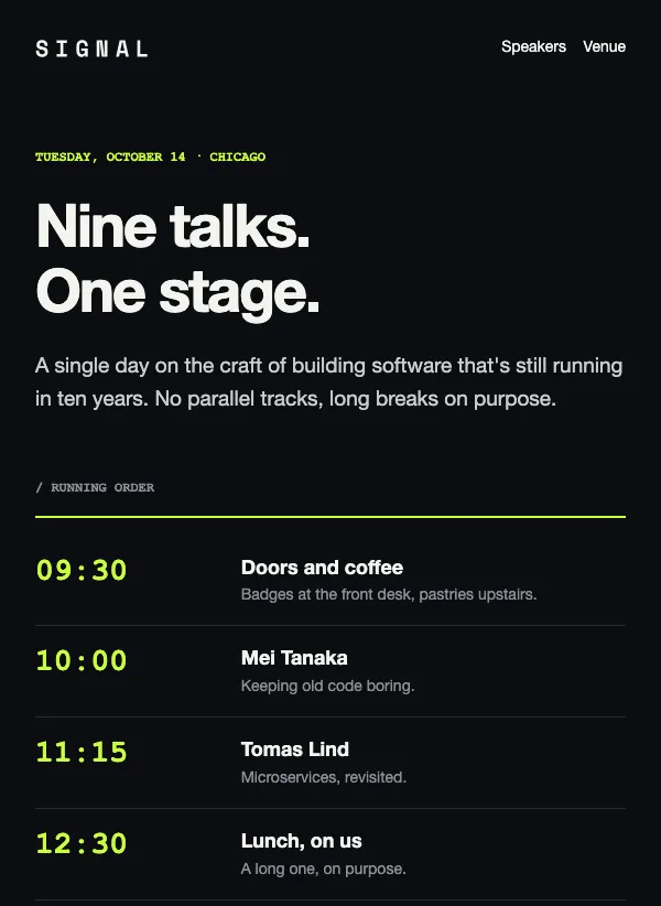 Event Invitation - Dark email template