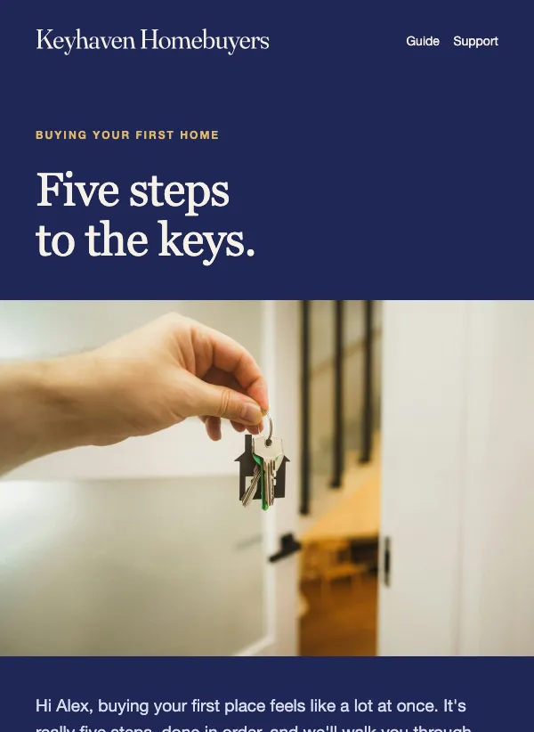 Buyer Guide - First Home email template