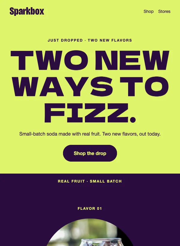 Soda - New Flavor Drop email template