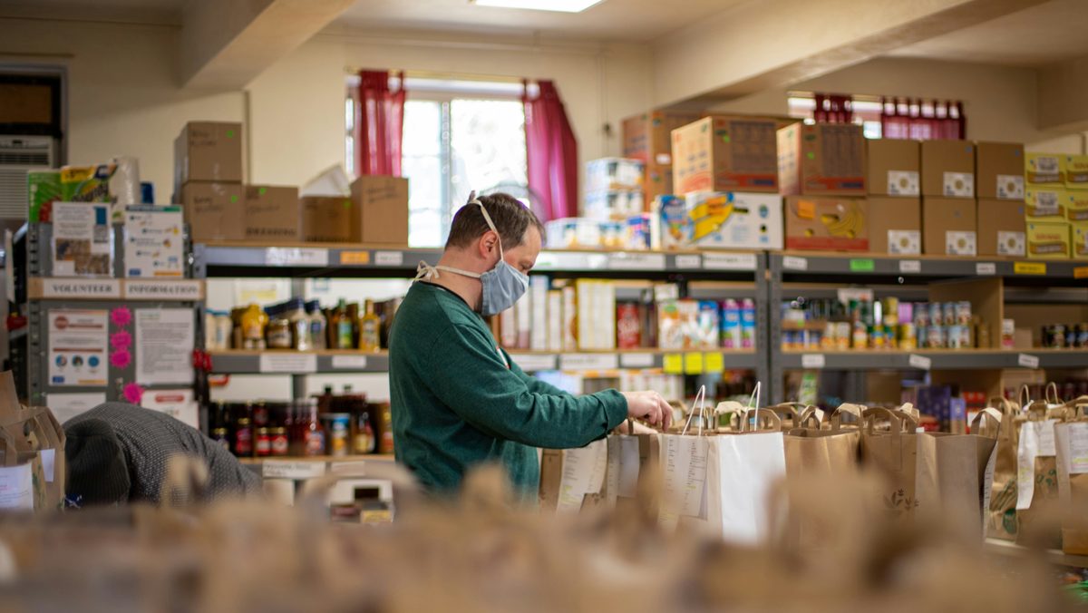 Packing bags in the pantry
