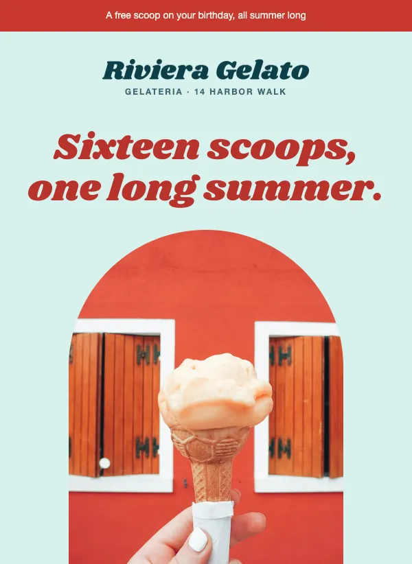 Gelato - Summer Flavors email template