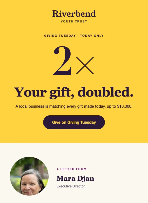 Giving Tuesday Letter - Forest email template
