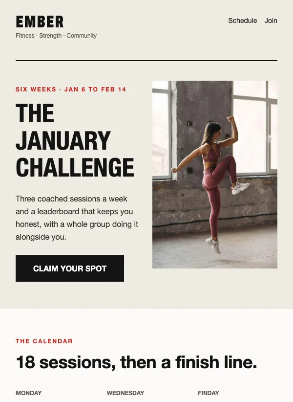 Challenge Signup - Gym email template
