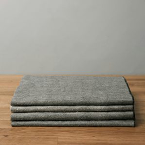 A folded wool blanket