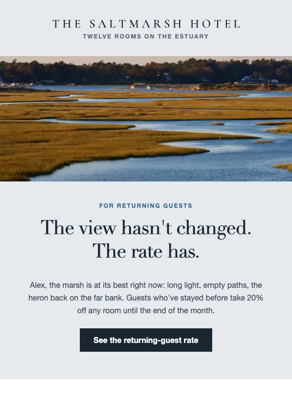 Return Guest - Hotel email template