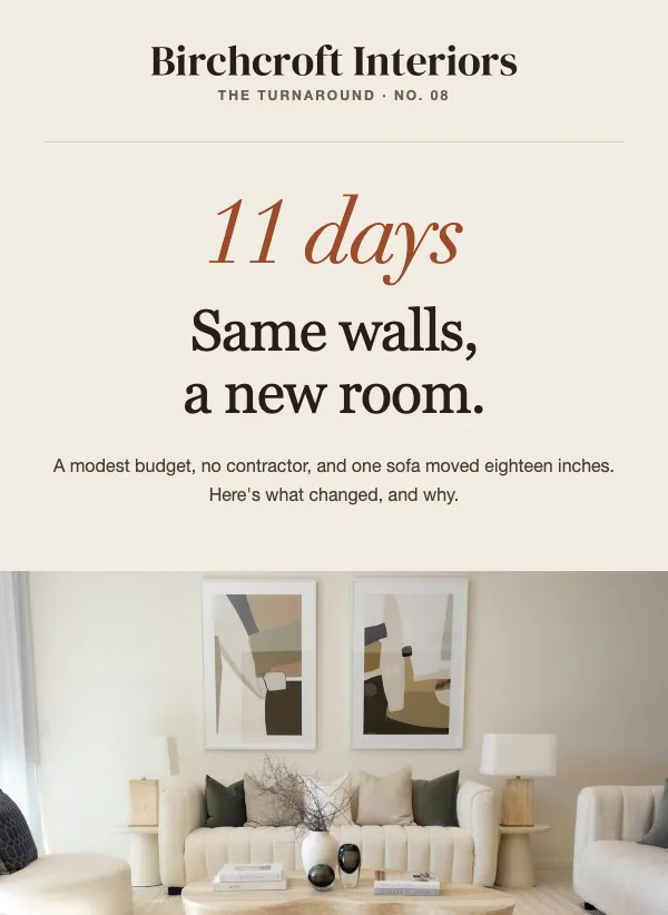 Interiors - The Turnaround email template