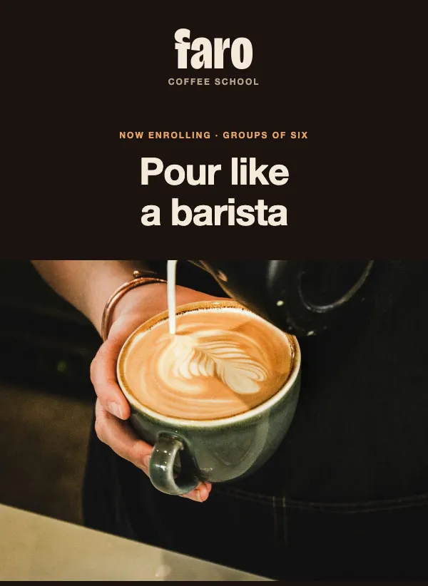 Classes - Latte Art email template