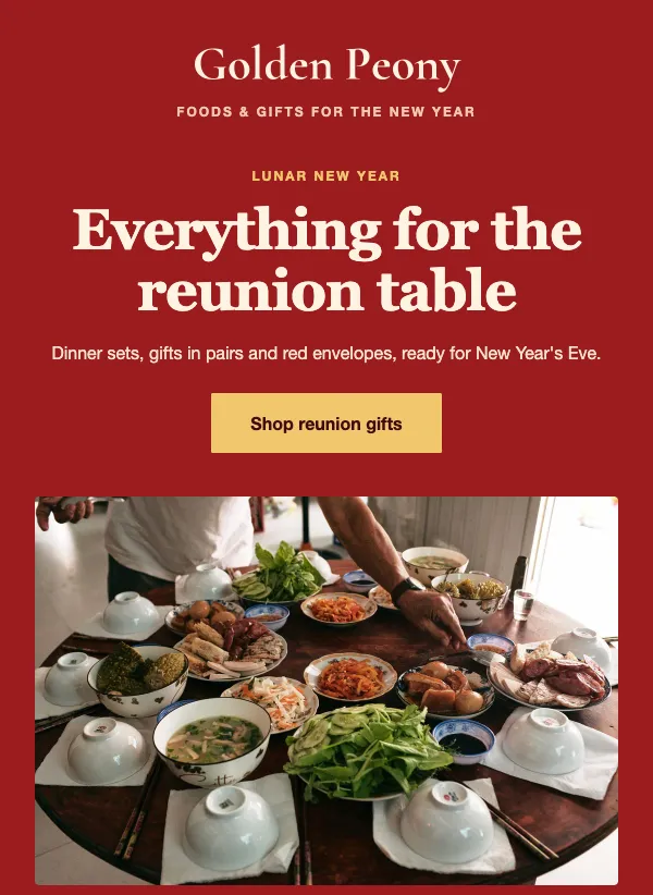 Lunar New Year - Reunion email template