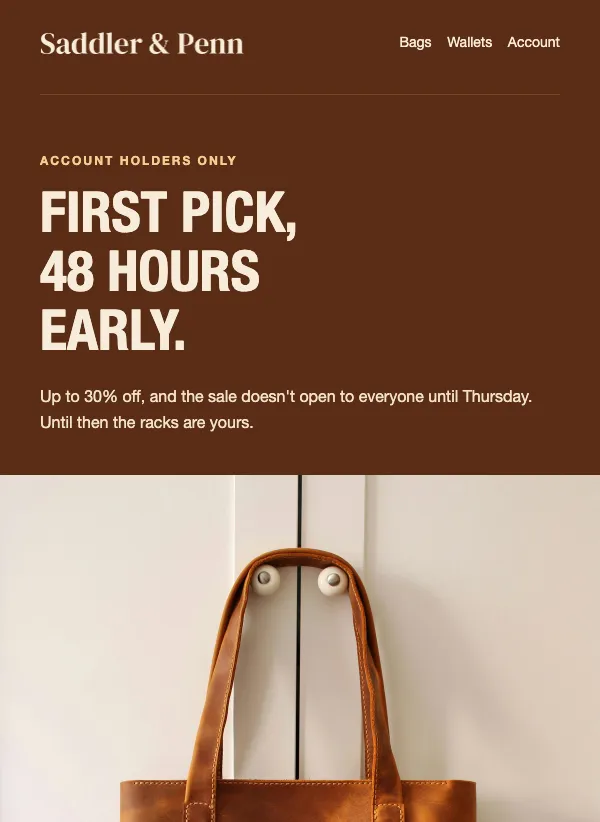 Member Preview - Saddle Brown email template