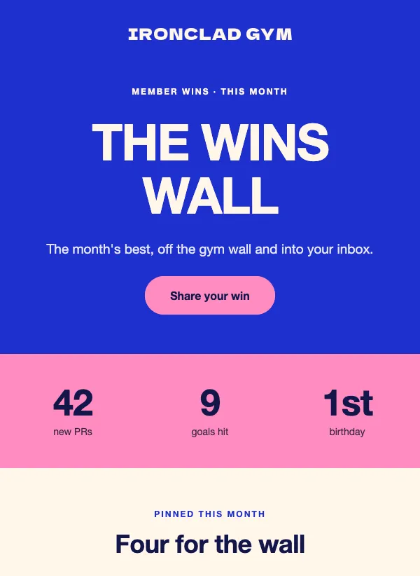 Member Wins - The Wall email template