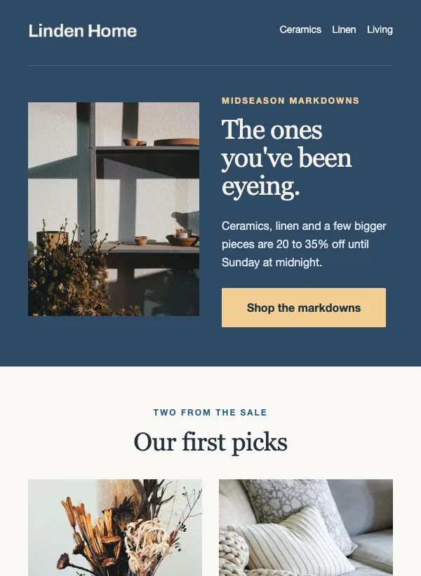 Markdown - Homeware email template