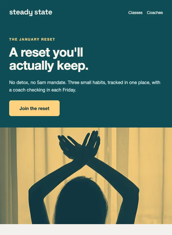 Fresh Start Program - Teal email template