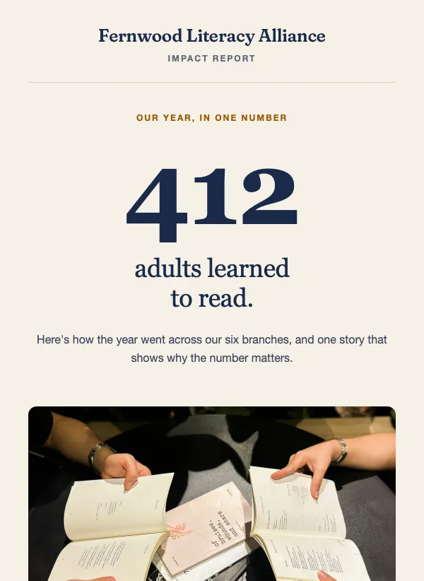 Impact Report - Nonprofit email template