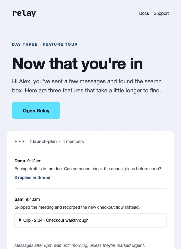 Onboarding - App Tour email template