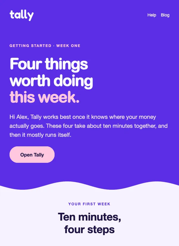 Onboarding - First Week email template