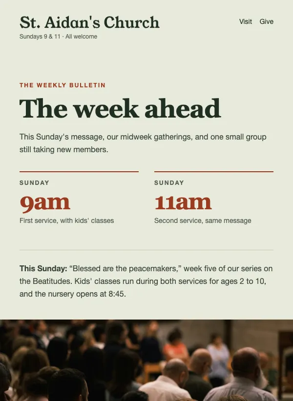 Weekly Bulletin - Parish email template