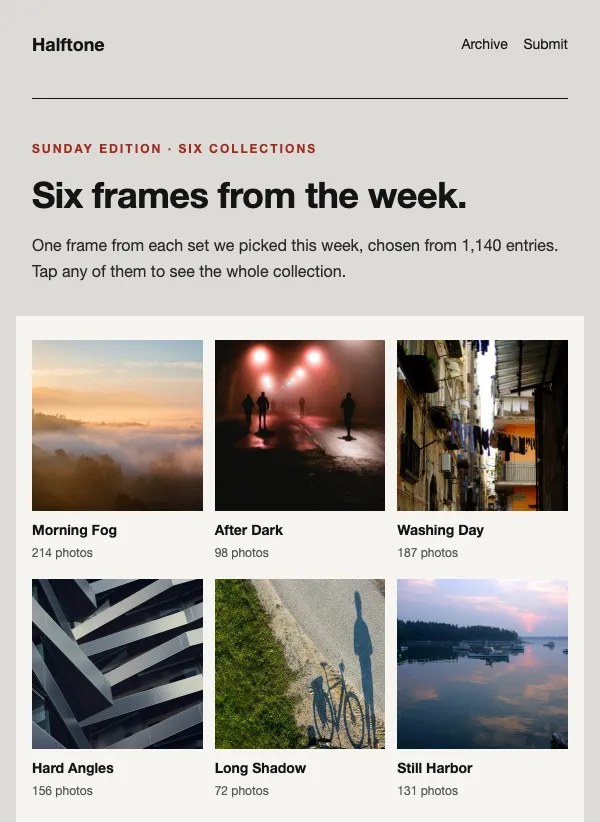 Photo Digest - Contact Sheet email template