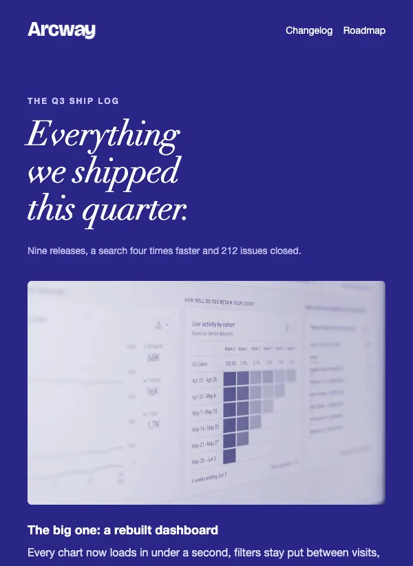 Ship Log - Q3 email template