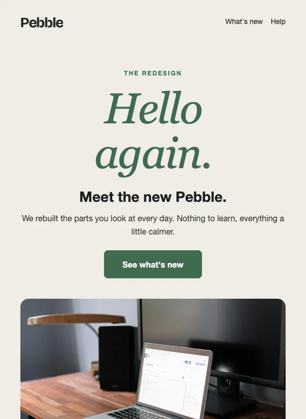 Redesign - Hello Again email template