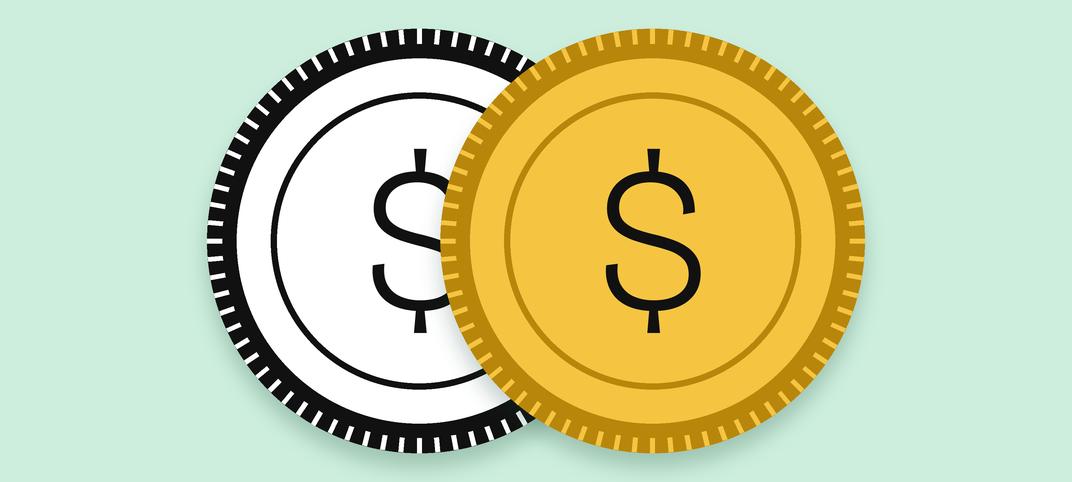 Two overlapping coins