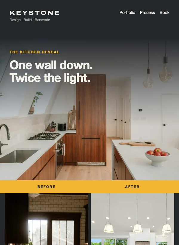 Before and After - Renovation email template