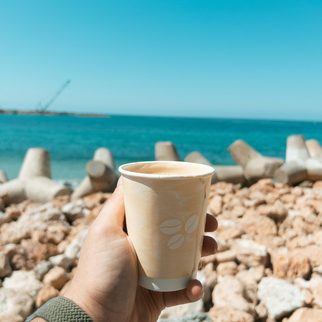 A coffee to go by the sea