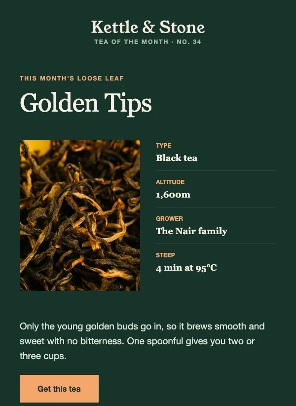 Tea of the Month - Split email template