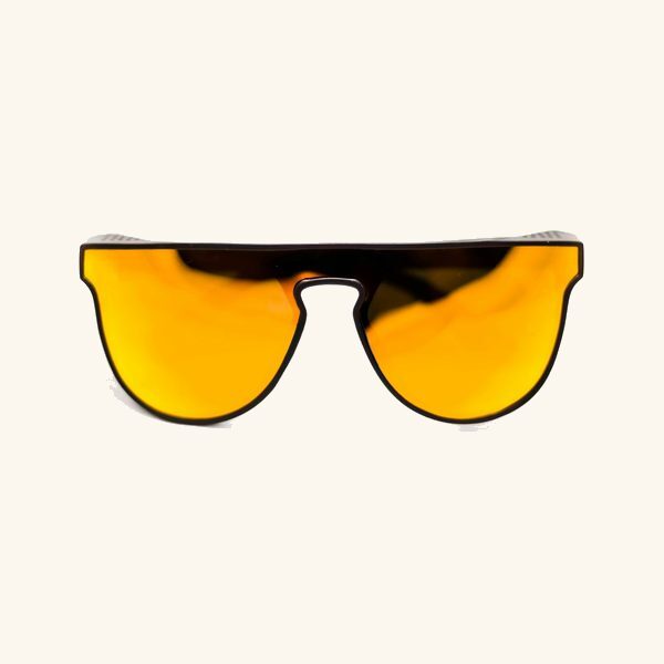 Sunglasses with orange mirrored lenses