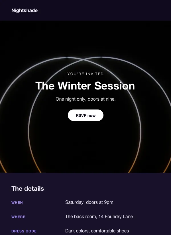 Invitation - The Neon email template