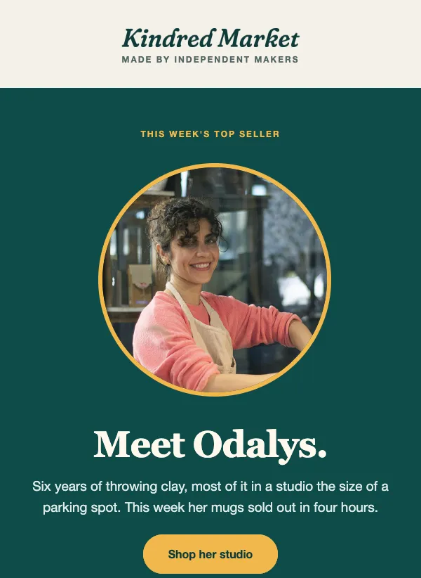 Marketplace - Seller Spotlight email template