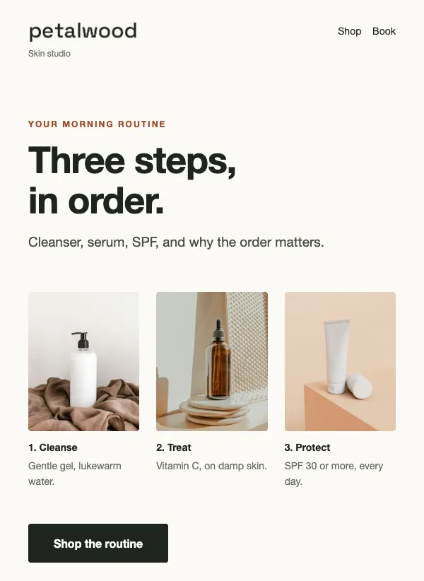 Routine Guide - Skincare email template