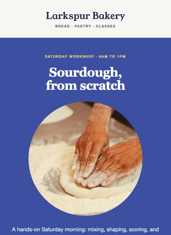 Workshop - Sourdough Saturday email template