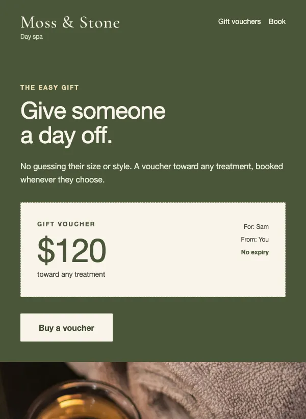 Gift Voucher - Spa email template