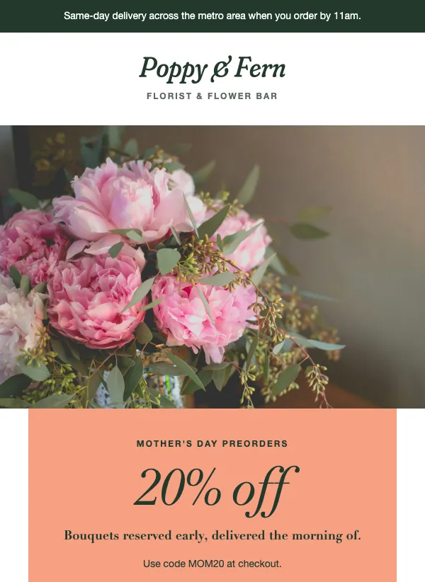 Stems - Mother's Day Orders email template
