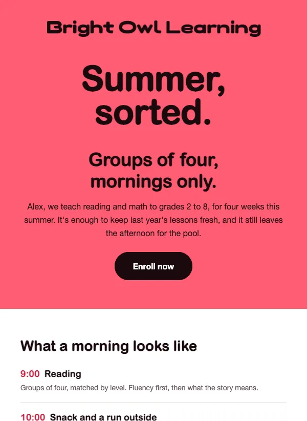 Summer Tutoring - Watermelon email template